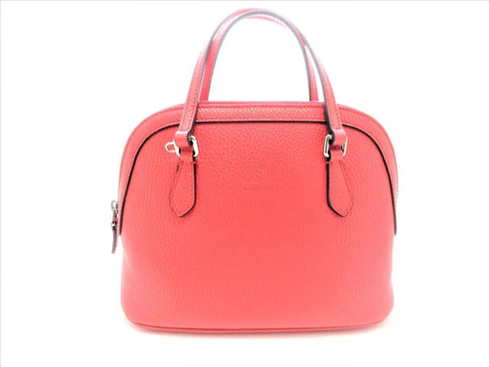 Gucci Bag Shoulder Embossed Leather Red